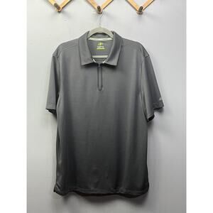 Nordic Track Athletic Shirt Mens XL Gray Short Sleeve 1/4 Zip Polo Casual